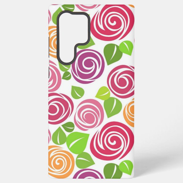 Beautiful Floral Pattern Roses Samsung Galaxy S22 Ultra Case (Back)