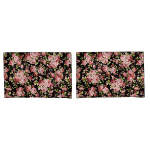 Beautiful Floral Pattern Roses with Green Foliage Pillowcase