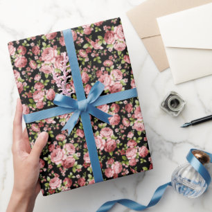 Beautiful Floral Pattern Roses with Green Foliage Wrapping Paper