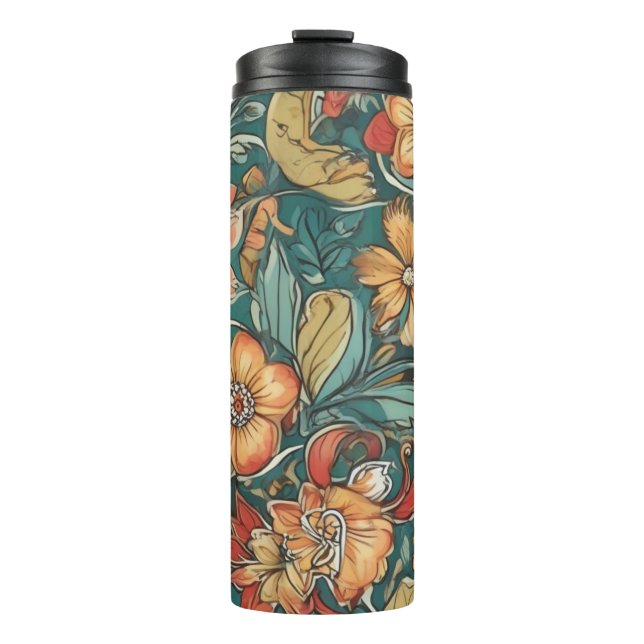 Beautiful floral pattern  thermal tumbler (Front)