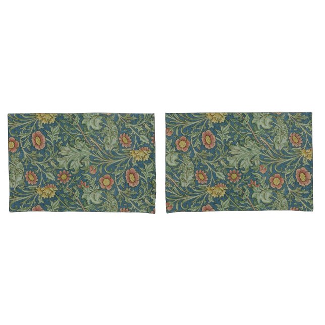 Beautiful Floral Pattern William Morris Green Pink Pillowcase (Front-Set)