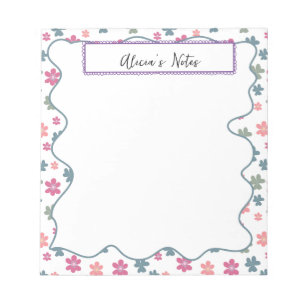 Beautiful Floral Pattern with Name Notepad