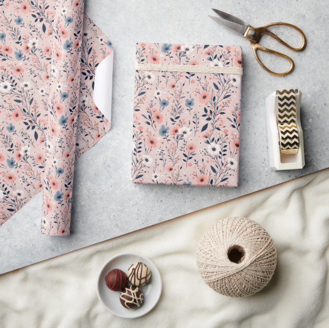 Beautiful Floral Pattern Wrapping Paper (Crafts)