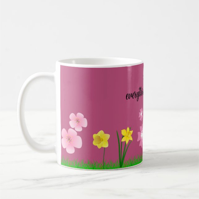 Beautiful Floral Patterned Special Sentences. Coffee Mug (Left)