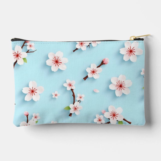 Beautiful floral patterns accessory pouch (Back)