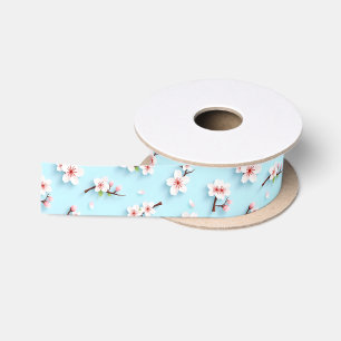 Beautiful floral patterns satin ribbon