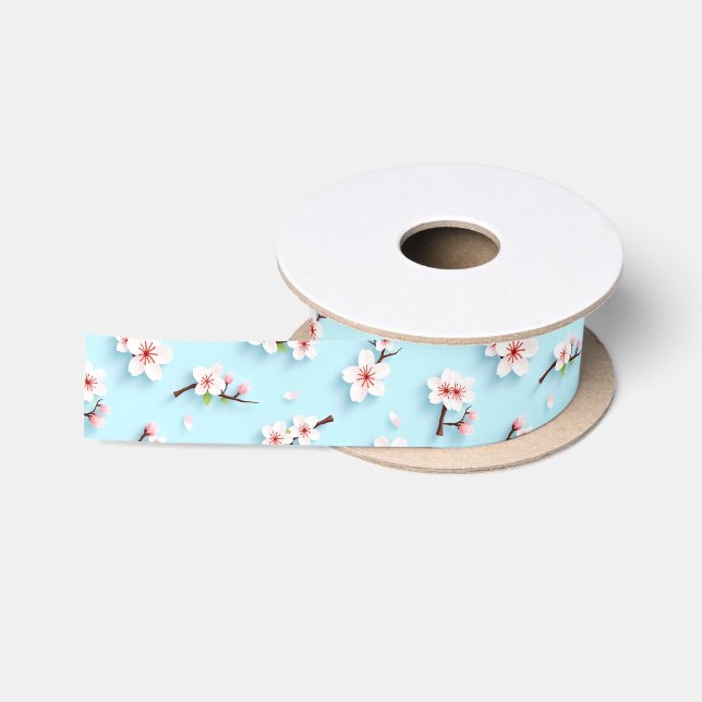 Beautiful floral patterns satin ribbon (Spool)