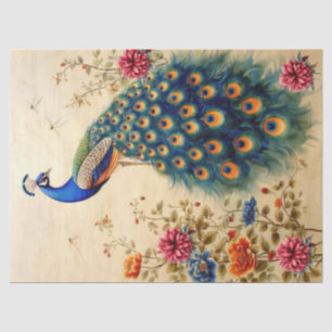 Beautiful Floral Peacock Decoupage Tissue Paper
