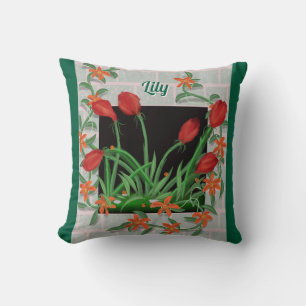 Beautiful Floral Personalised Pillow