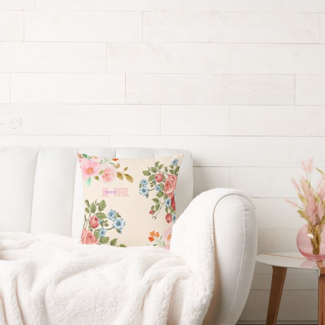 Beautiful Floral Pillow – Elegant Home Décor  (Couch)