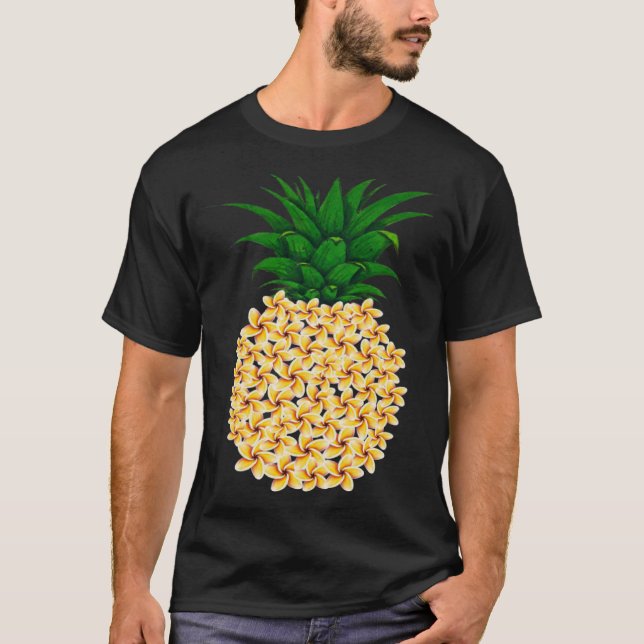 Beautiful floral pineapple men and women Hawaiian  T-Shirt (Front)
