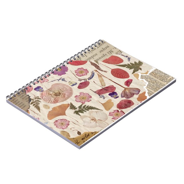Beautiful Floral Pressed  Notebook (Left Side)