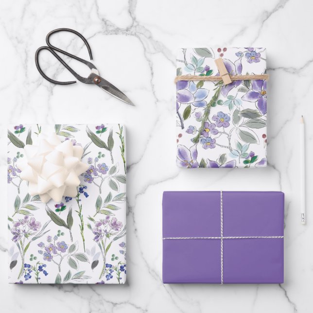 Beautiful Floral Prints  Wrapping Paper Sheets (Front)