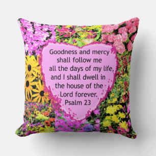 BEAUTIFUL FLORAL PSALM 23 DESIGN CUSHION