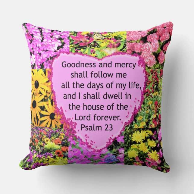BEAUTIFUL FLORAL PSALM 23 DESIGN CUSHION (Front)