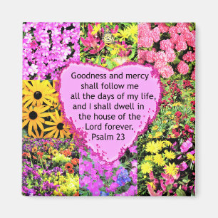 BEAUTIFUL FLORAL PSALM 23 DESIGN MAGNET