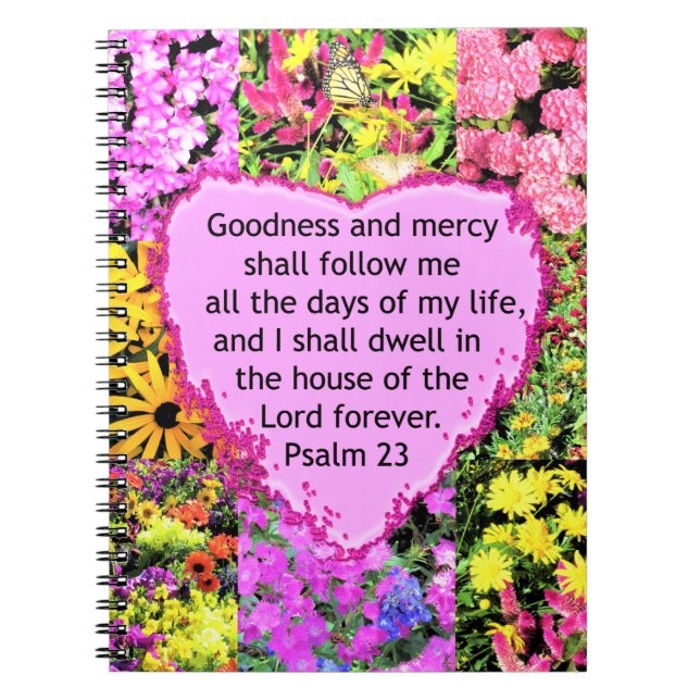 BEAUTIFUL FLORAL PSALM 23 DESIGN NOTEBOOK (Front)