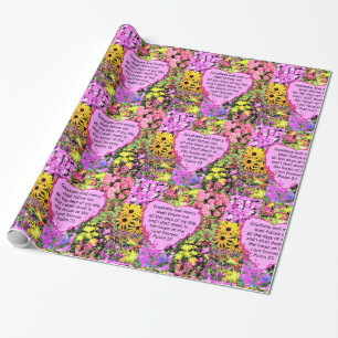 BEAUTIFUL FLORAL PSALM 23 DESIGN WRAPPING PAPER
