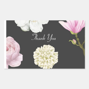 beautiful floral  rectangular sticker