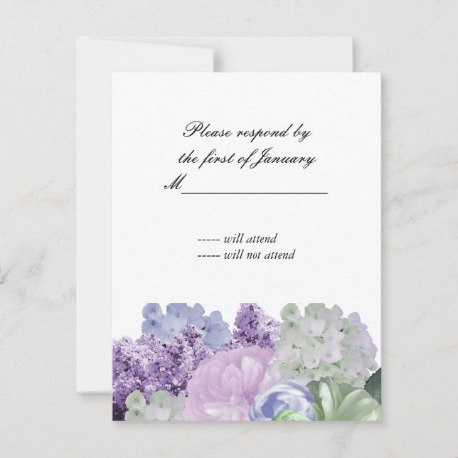 Beautiful Floral Reply Card (Front)