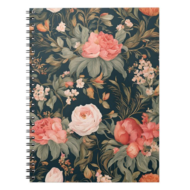 Beautiful Floral Rose Flowers Notebook (Front)