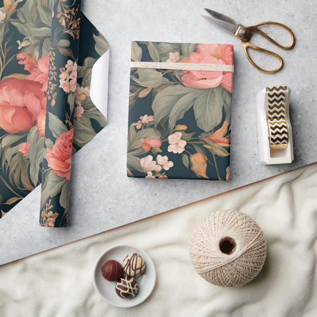 Beautiful Floral Rose Flowers Wrapping Paper (Crafts)