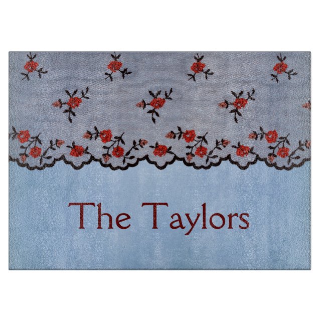 Beautiful Floral Rustic Cutting Board (Front)