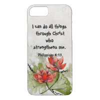 Beautiful Floral Scripture Verse iPhone 8/7 Case