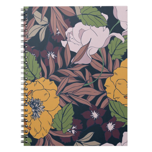 Beautiful Floral: Seamless Pattern Background Notebook (Front)