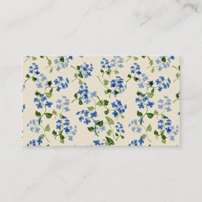 Beautiful floral seamless pattern forget-me-not bl business card (Front)