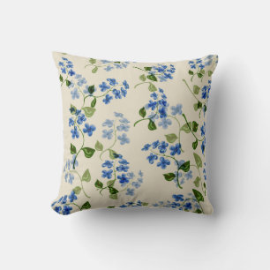 Beautiful floral seamless pattern forget-me-not bl cushion