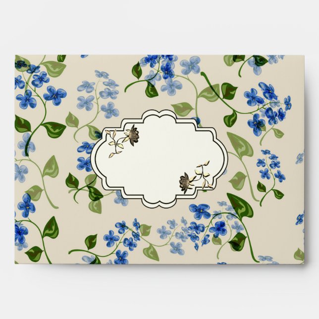 Beautiful floral seamless pattern forget-me-not bl envelope (Front)