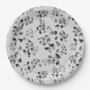 Beautiful floral seamless pattern forget-me-not bl paper plate