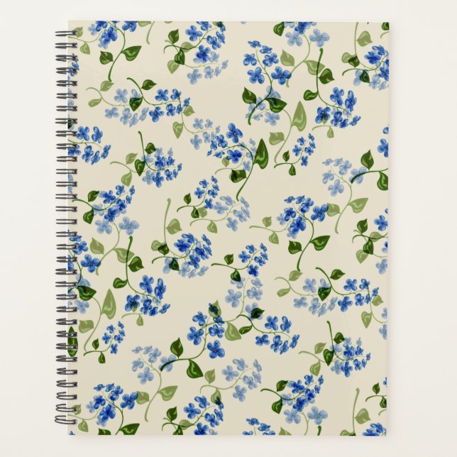 Beautiful floral seamless pattern forget-me-not bl planner (Front)