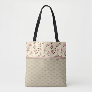 Beautiful floral seamless pattern forget-me-not pi tote bag