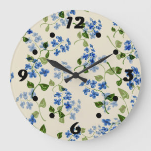 Beautiful floral seamless pattern  large clock