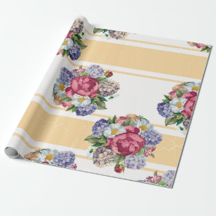 Beautiful floral seamless pattern with hydrangea p wrapping paper