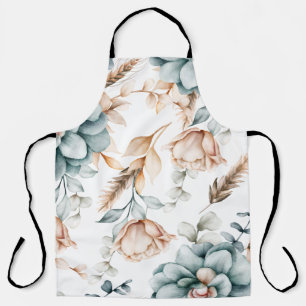 Beautiful floral seamless pattern with vintage  apron