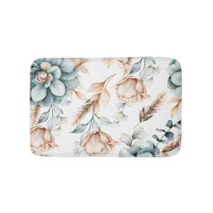 Beautiful floral seamless pattern with vintage  bath mat