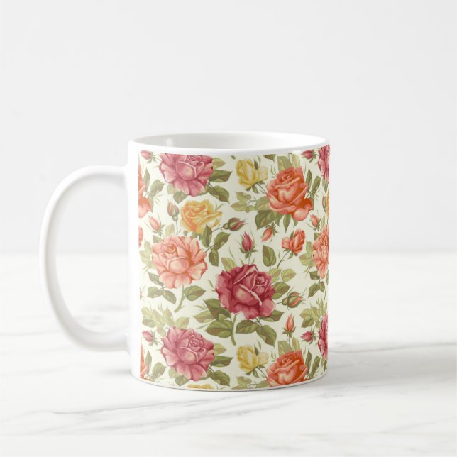Beautiful Floral Sketch Coffee Mug (Left)