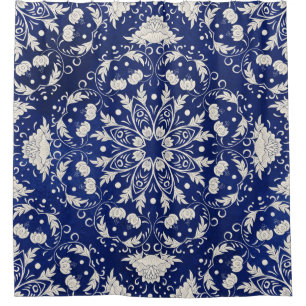 Beautiful floral square pattern shower curtain
