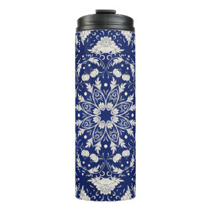 Beautiful floral square pattern thermal tumbler