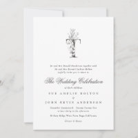 Beautiful Floral 'T' Monogram Sketched Wedding