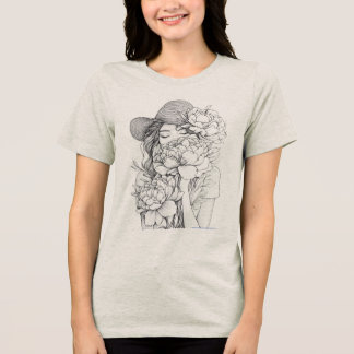 Beautiful floral t-shirt design Tri-Blend shirt