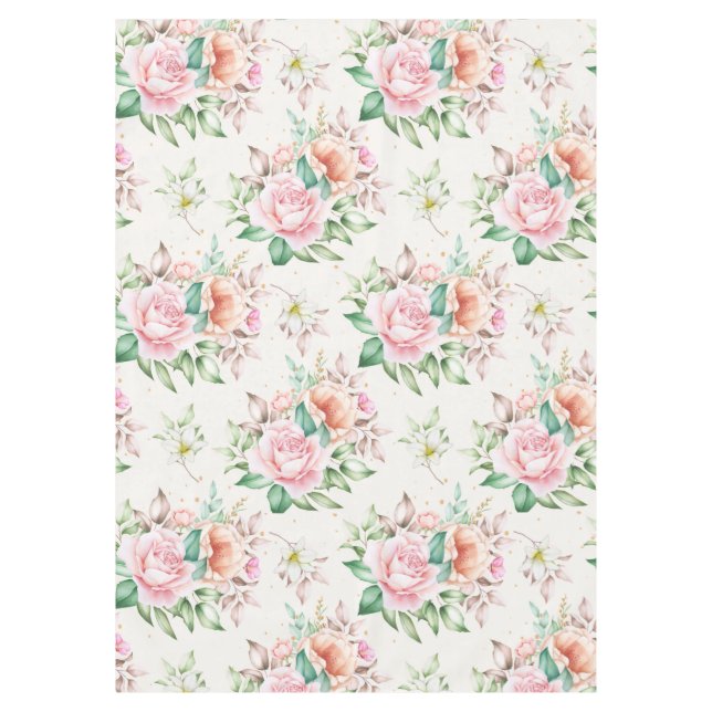 Beautiful Floral Tablecloth (Front)