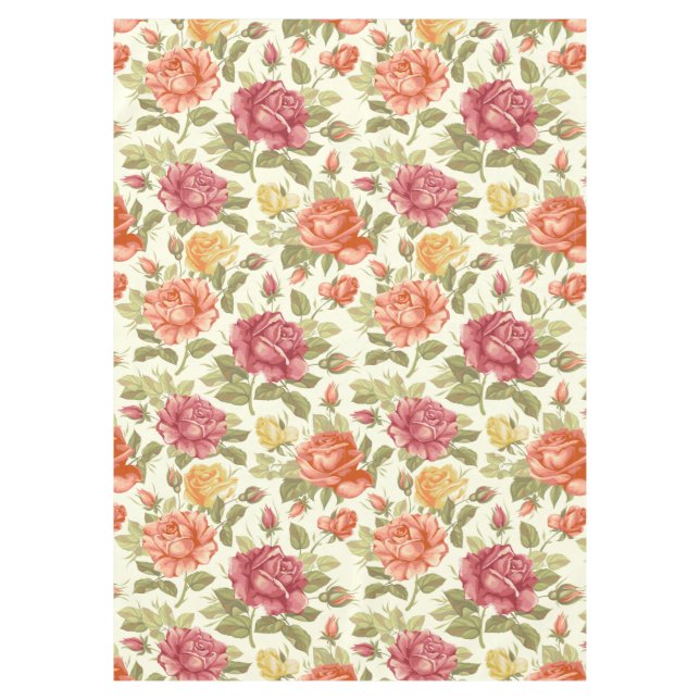 Beautiful Floral Tablecloth (Front)