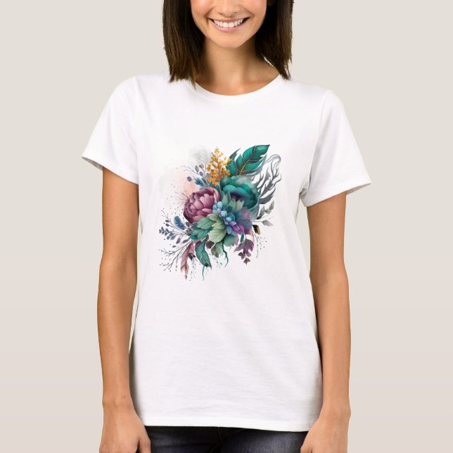Beautiful Floral Tee - Choose Your Colour! (Front)