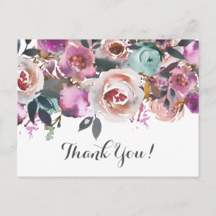 beautiful  floral thank you card