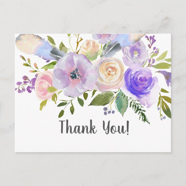 beautiful  floral thank you card (Front)