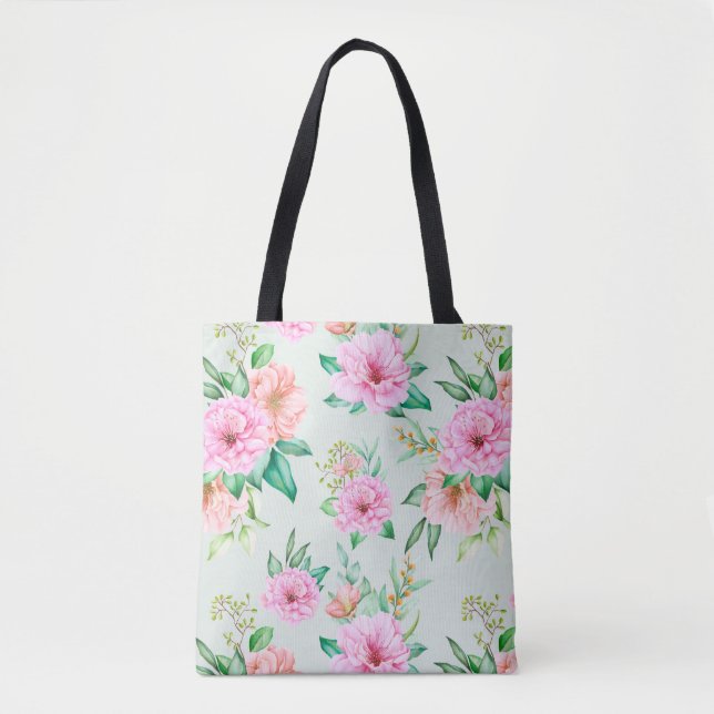 Beautiful Floral Tote Bag (Front)
